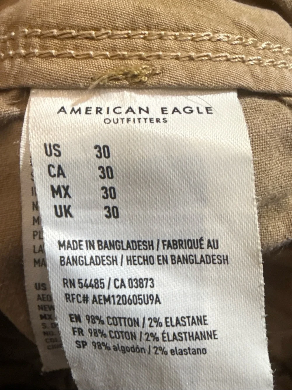 American Eagle Outfitters Tan Flat Front‎ Men’s Shorts